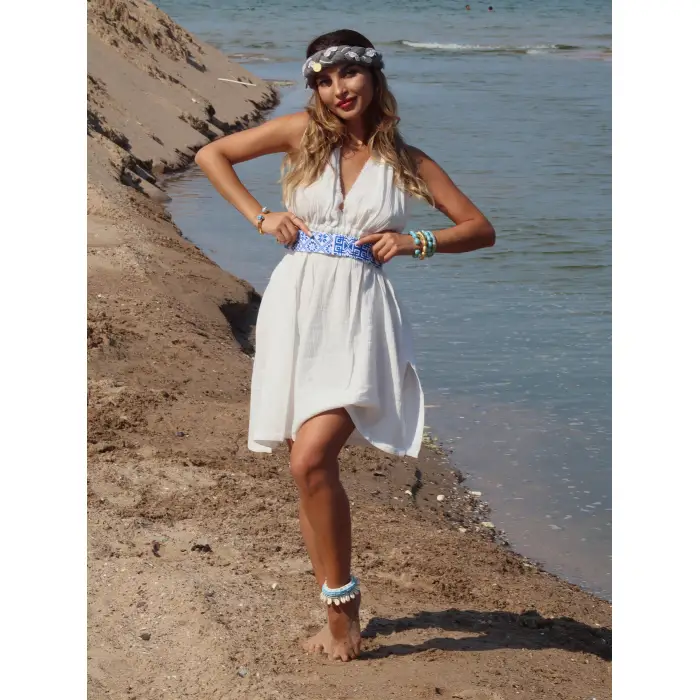 AZİZE KİLİM KEMERLİ ELBİSE / mini