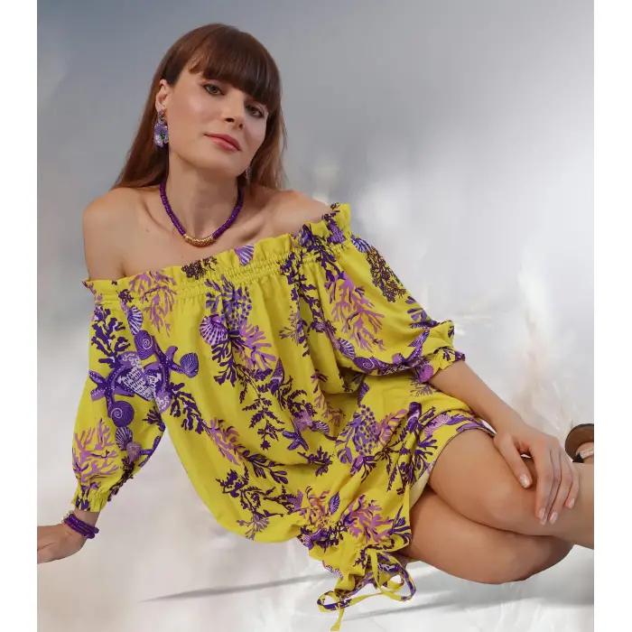 BALİ ETEĞİ BÜZGÜLÜ ELBİSE