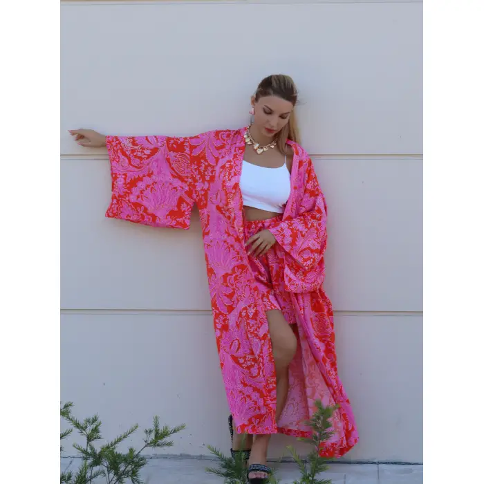 DATÇA YARASA KOL KİMONO ve ŞORT TAKIM