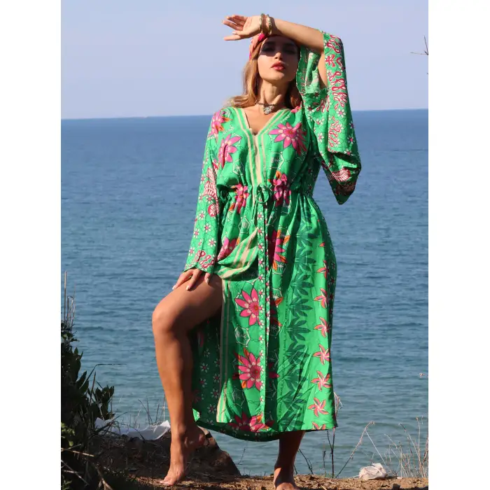 GİZA JAPONE KOLLU VİNTAGE ELBİSE