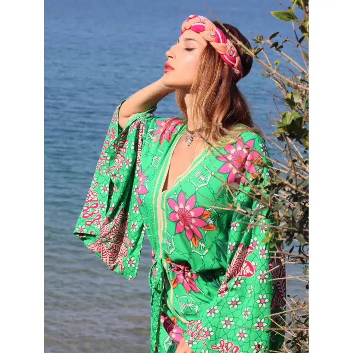 GİZA JAPONE KOLLU VİNTAGE ELBİSE