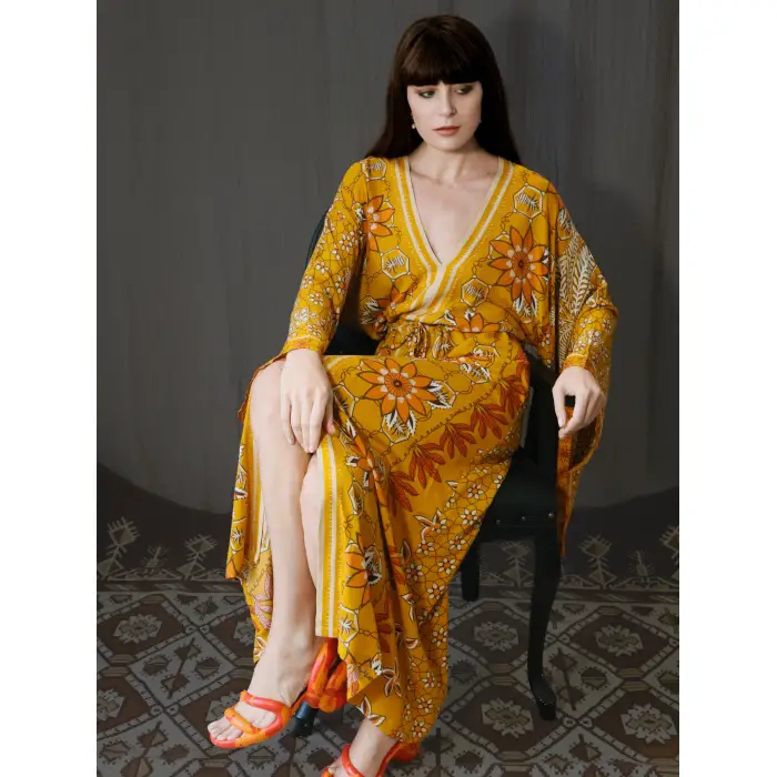 GİZA JAPONE KOLLU VİNTAGE ELBİSE