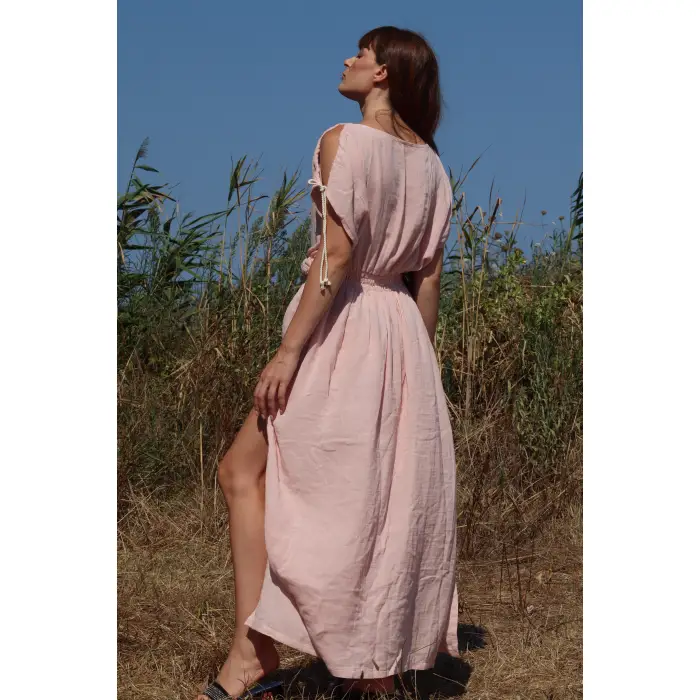 HERA BELİ ÖRGÜLÜ MÜSLİN ELBİSE