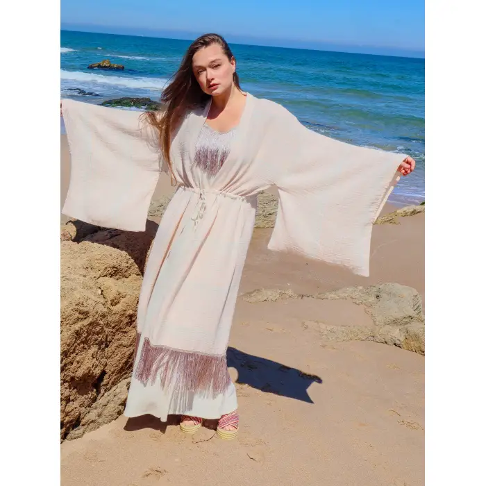 JÜLİDE PÜSKÜL DETAYLI KAFTAN