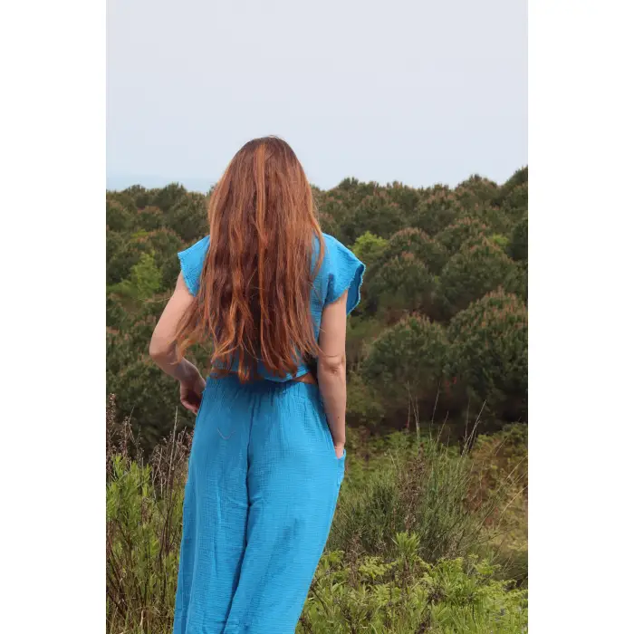 KARMA BLUZ & PANTOLON TAKIM / mavi