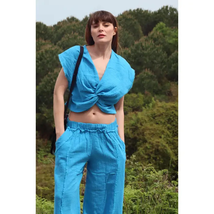 KARMA BLUZ & PANTOLON TAKIM / mavi