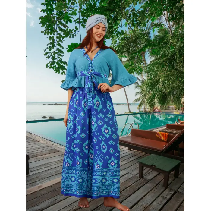 PAMİRA VİSKON PANT & BLUZ TAKIM Siyah