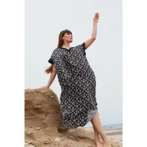 ORCHID V YAKA VİSKON ELBİSE