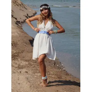 AZİZE KİLİM KEMERLİ ELBİSE / mini