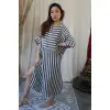 BEYRUT SİYAH ÇİZGİLİ ŞİLE BEZİ ELBİSE