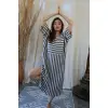BEYRUT SİYAH ÇİZGİLİ ŞİLE BEZİ ELBİSE