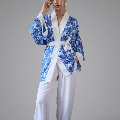 VİSKON KİMONO PANTOLON TAKIM