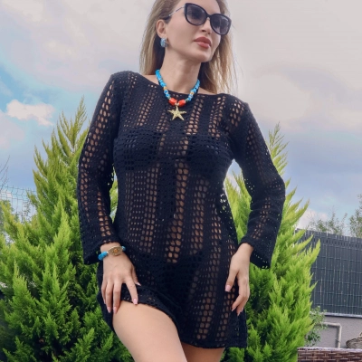 ÖRME TRİKO FİLE MİNİ ELBİSE