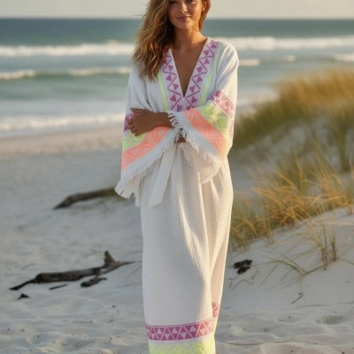 PALERMO PAMUK DOKUMA BOHEM ELBİSE