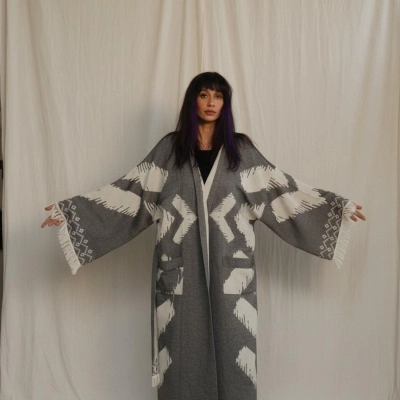 BALKAR DOKUMA PAMUK OVERSİZE KAFTAN