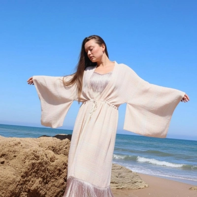 JÜLİDE PÜSKÜL DETAYLI KAFTAN