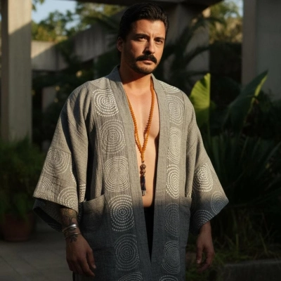 CIRCULAR PAMUK BOHEM KİMONO