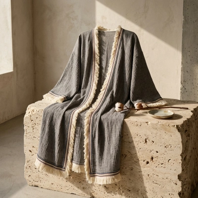 ASYA PAMUK PÜSKÜLLÜ BOHO KAFTAN