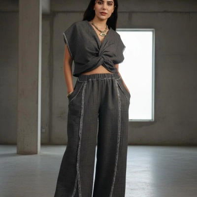 KARMA BLUZ & PANTOLON TAKIM / siyah