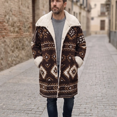 KİLİM DESEN OVERSIZE POLAR PALTO