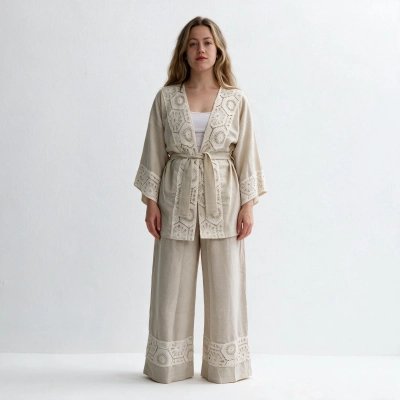 KUTAY KETEN KİMONO & PANTOLON TAKIN