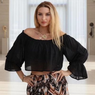 SAHRA MADONNA YAKA CROP BLUZ