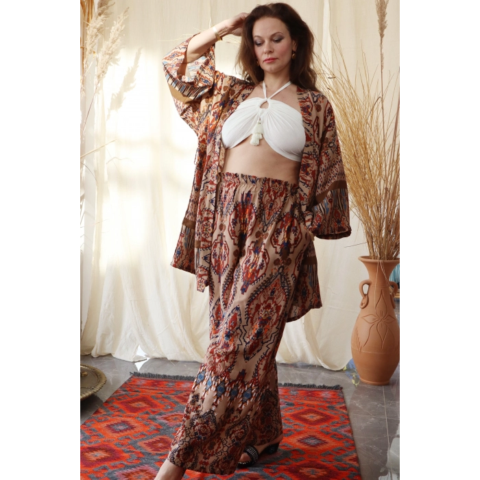 BAGDAT KİMONO & PANTOLON TAKIM