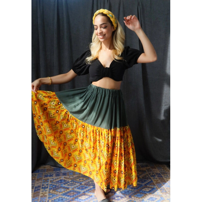 GAZELLE VUAL & MÜSLİN BOHO ETEK