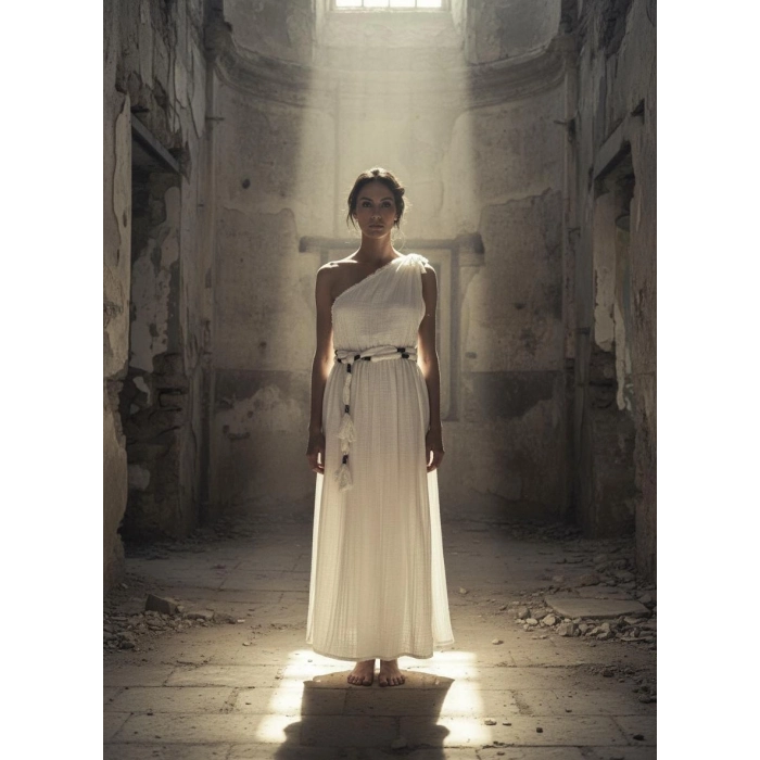 LAGİNA TEK OMUZ MAKSİ ELBİSE