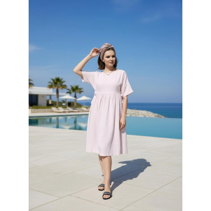 DALAMAN ŞİLE BEZİ ELBİSE / pembe