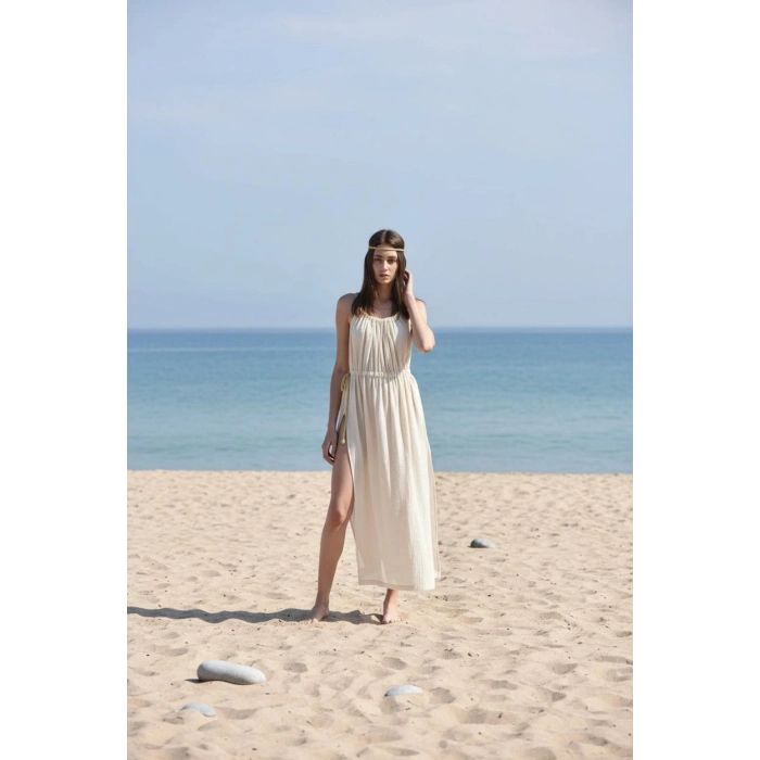 CLEOPATRA İP DETAYLI  ASKILI ELBİSE
