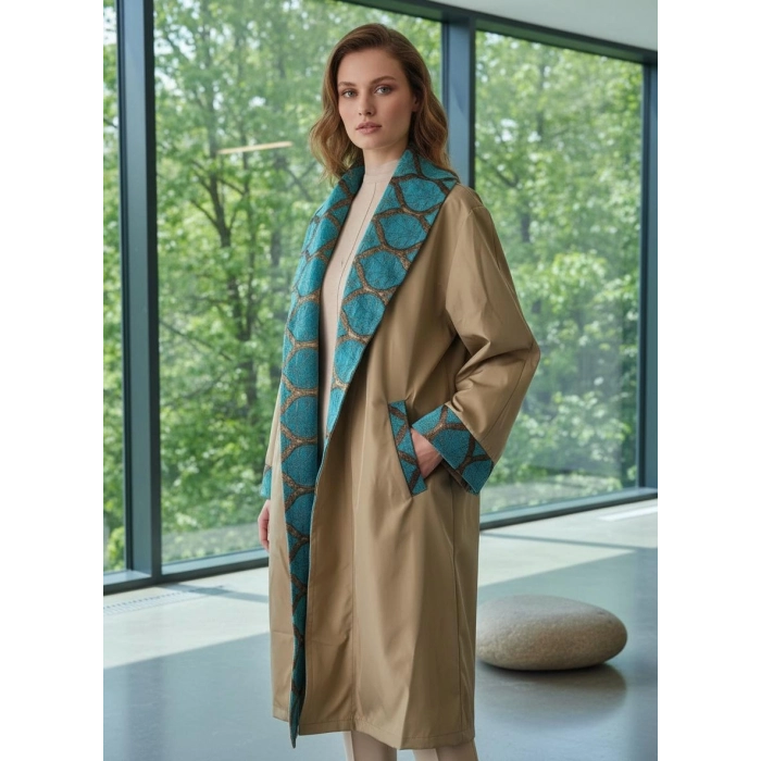 ŞAHMERAN SU GEÇİRMEZ BOHEM TRENCHCOAT / Bej