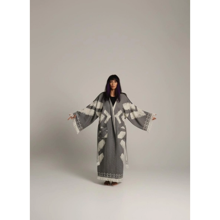 BALKAR DOKUMA PAMUK OVERSİZE KAFTAN