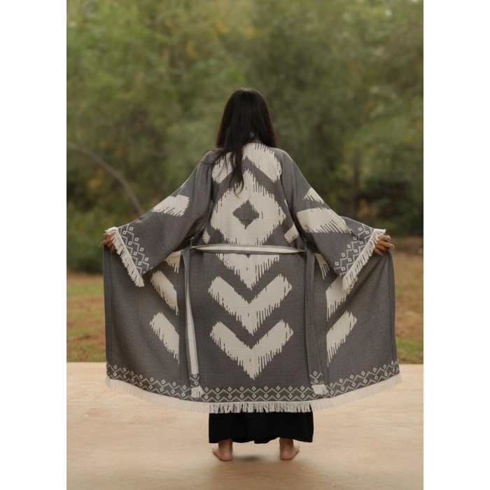 BALKAR DOKUMA PAMUK OVERSİZE KAFTAN