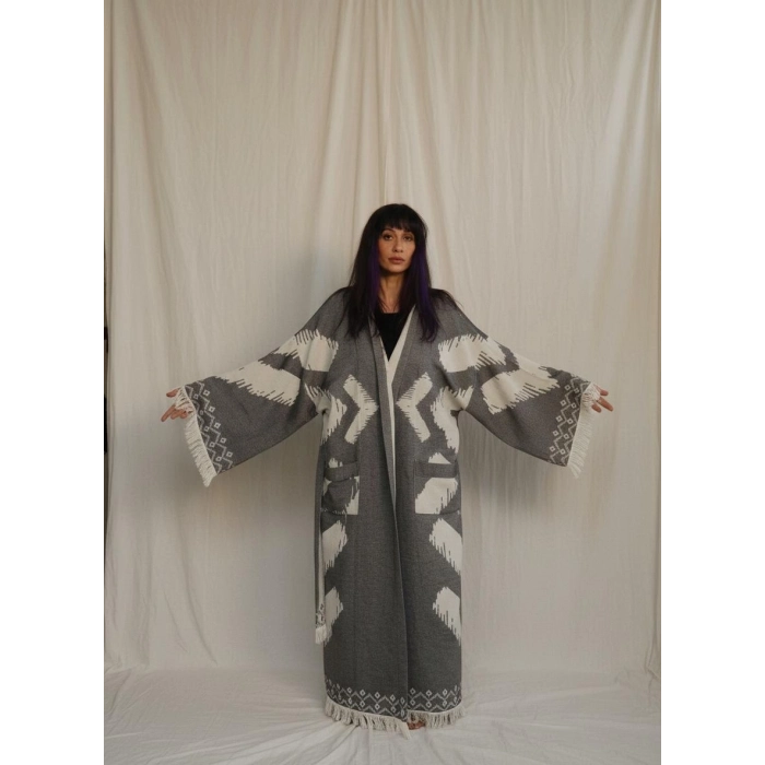 BALKAR DOKUMA PAMUK OVERSİZE KAFTAN