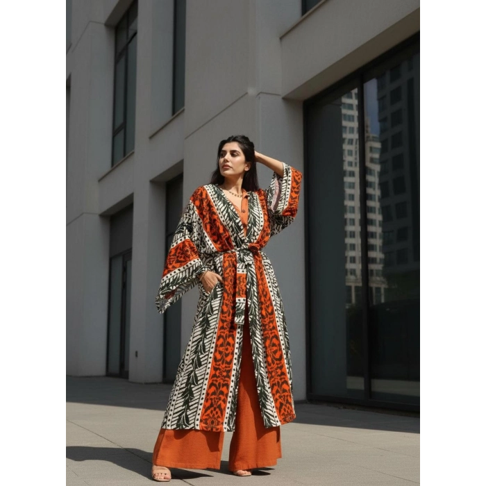MUSE ETNİK DESENLİ BOHEM KAFTAN