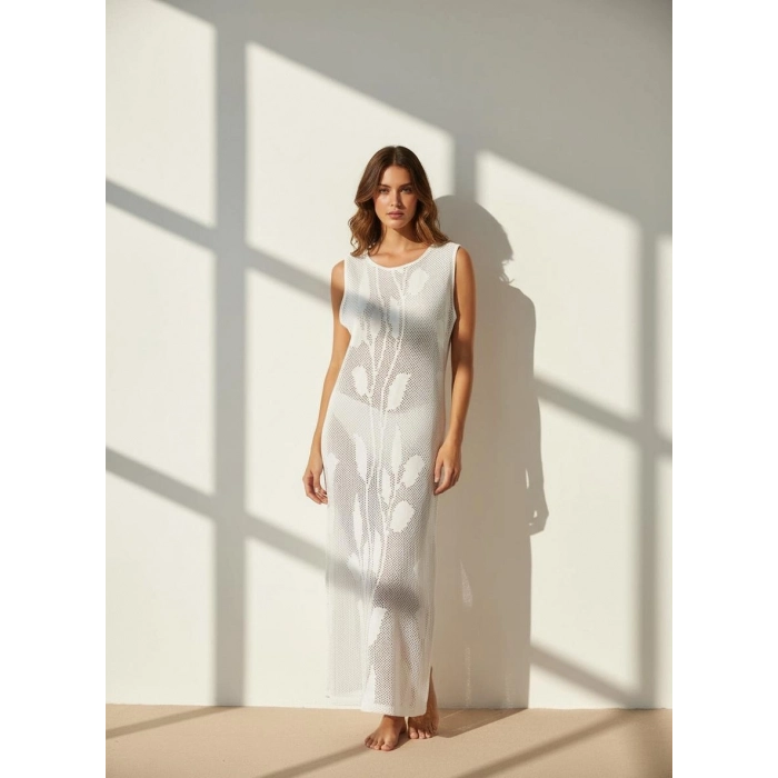 IVY ÖRME TRİKO FİLE UZUN ELBİSE