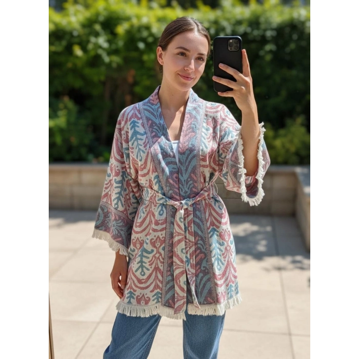 SELVİ PAMUK DOKUMA JAKAR KİMONO