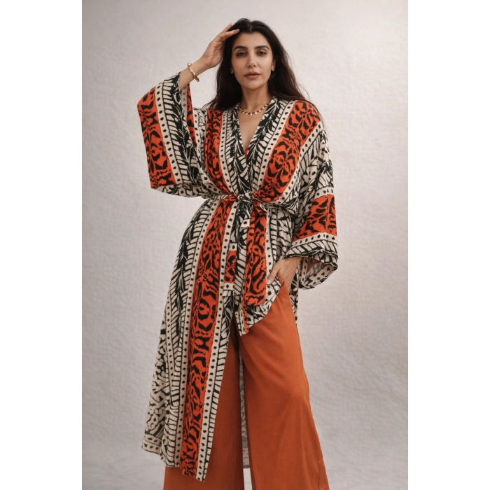 MUSE ETNİK DESENLİ BOHEM KAFTAN