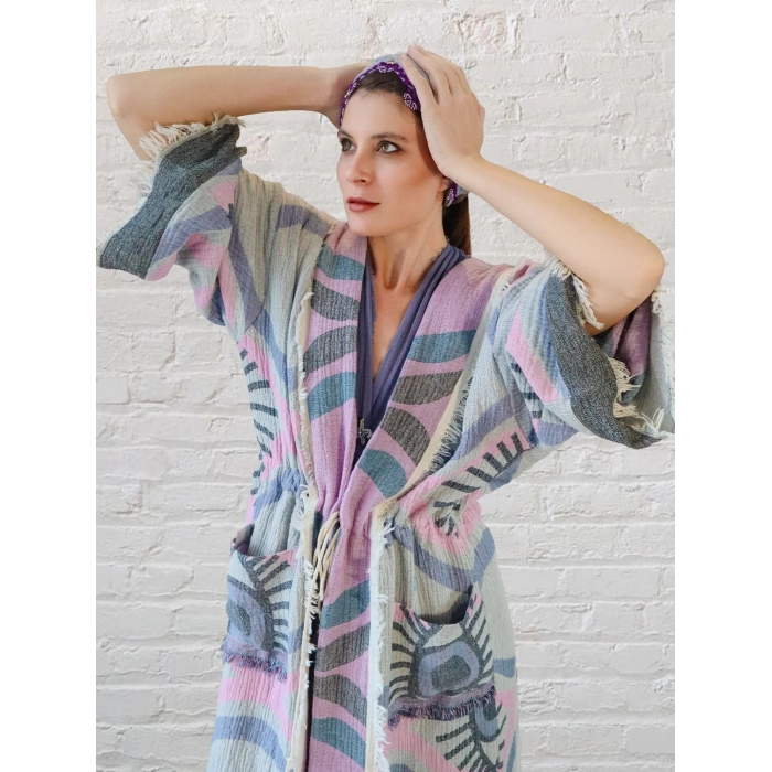 ANATOLIAN HERITAGE JAKAR DOKUMA MUSLİN KAFTAN