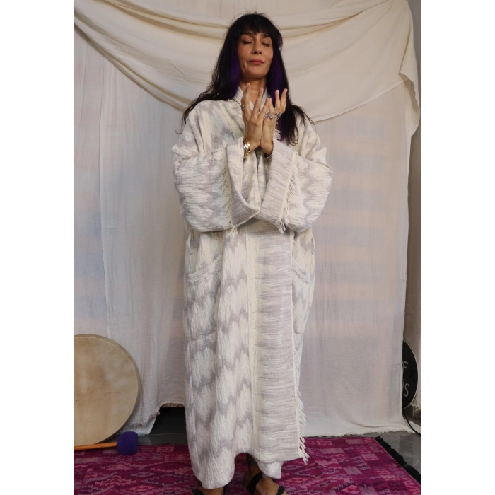 DUMAN 6 KAT MÜSLİN BOHEM KAFTAN / Gri