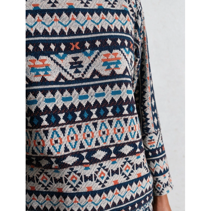 ETNİK DESENLİ TRİKO PANTOLON & BLUZ TAKIM