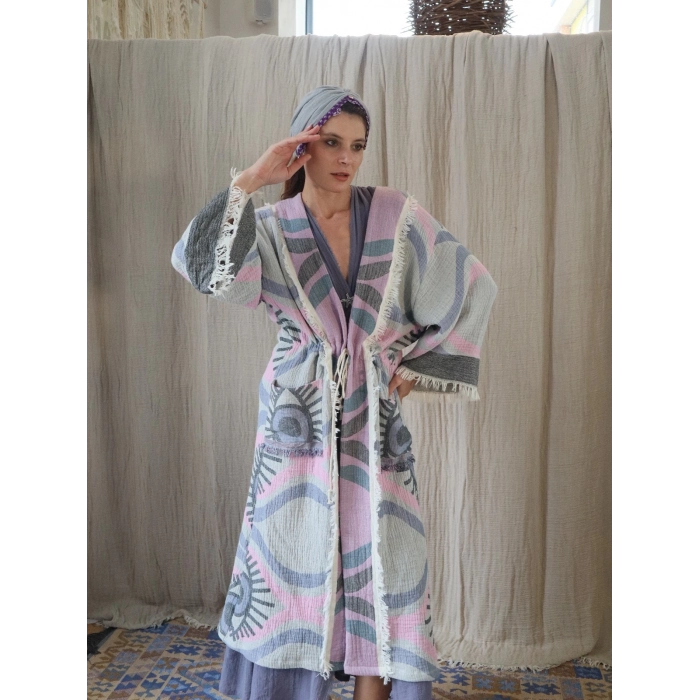 ANATOLIAN HERITAGE JAKAR DOKUMA MUSLİN KAFTAN