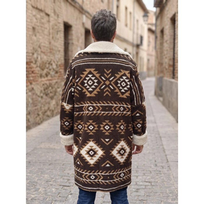 KİLİM DESEN OVERSIZE POLAR PALTO