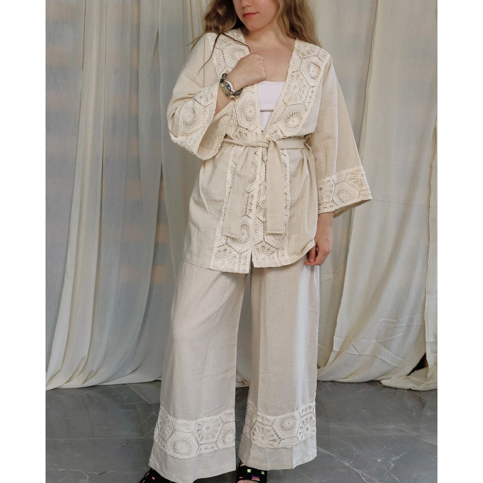 KUTAY KETEN KİMONO & PANTOLON TAKIN