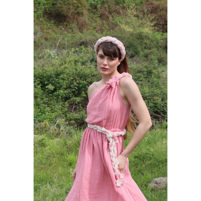 LAGİNA TEK OMUZ MAKSİ ELBİSE