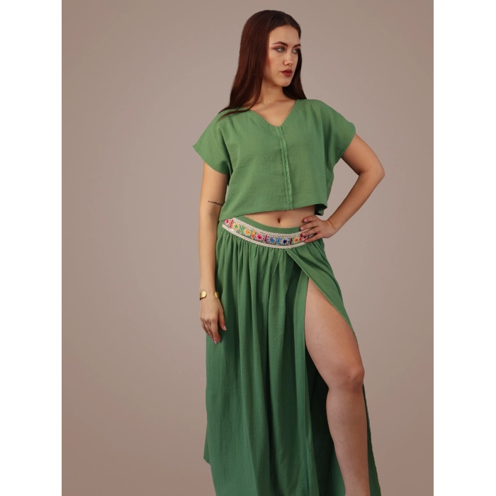 MİDYAT HELEN ETEK & BLUZ TAKIM / Yeşil