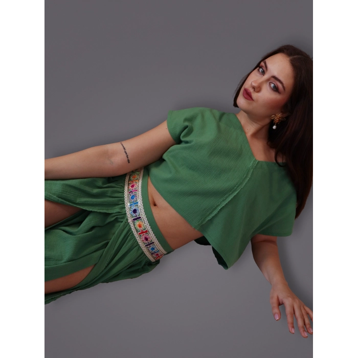 MİDYAT HELEN ETEK & BLUZ TAKIM / Yeşil