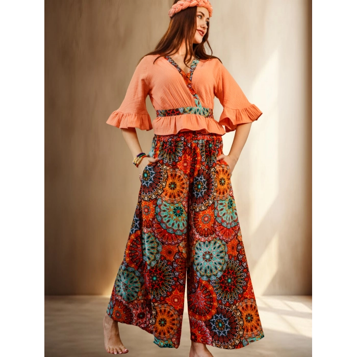 PAMİRA VİSKON PANT & BLUZ TAKIM Siyah