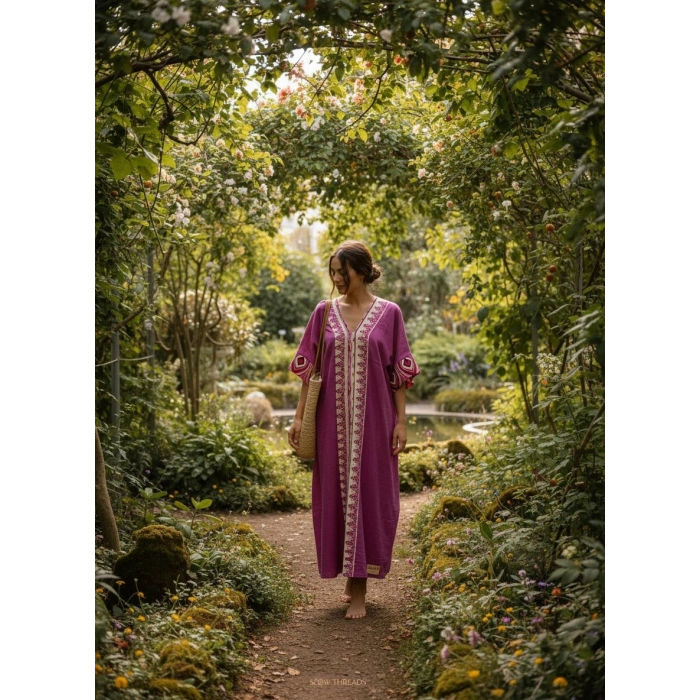 ROSEMARY MUSLİN KAFTAN Sıklamen